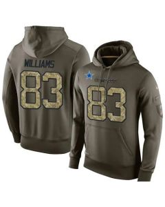 NFL Men's Dallas Cowboys #83 Terrance Williams Stitched Green Olive Salute To Service KO Performance Hoodie
