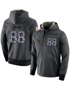 NFL Men's Dallas Cowboys #88 Michael Irvin Stitched Black Anthracite Salute to Service Player Performance Hoodie