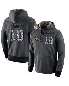 NFL Men's Denver Broncos #10 Emmanuel Sanders Stitched Black Anthracite Salute to Service Player Performance Hoodie
