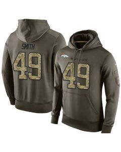NFL Men's Denver Broncos #49 Dennis Smith Stitched Green Olive Salute To Service KO Performance Hoodie