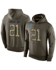 NFL Men's Detroit Lions #21 Ameer Abdullah Stitched Green Olive Salute To Service KO Performance Hoodie