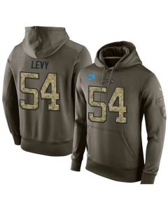 NFL Men's Detroit Lions #54 DeAndre Levy Stitched Green Olive Salute To Service KO Performance Hoodie