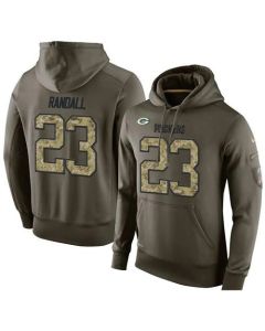NFL Men's Green Bay Packers #23 Damarious Randall Stitched Green Olive Salute To Service KO Performance Hoodie