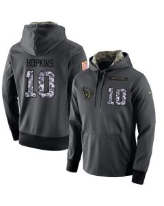 NFL Men's Houston Texans #10 DeAndre Hopkins Stitched Black Anthracite Salute to Service Player Performance Hoodie