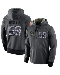 NFL Men's Houston Texans #59 Whitney Mercilus Stitched Black Anthracite Salute to Service Player Performance Hoodie