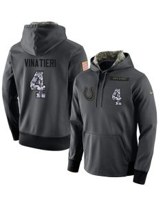 NFL Men's Indianapolis Colts #4 Adam Vinatieri Stitched Black Anthracite Salute to Service Player Performance Hoodie