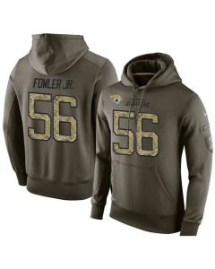 NFL Men's Jacksonville Jaguars #56 Dante Fowler Jr Stitched Green Olive Salute To Service KO Performance Hoodie
