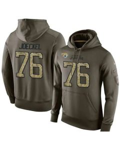 NFL Men's Jacksonville Jaguars #76 Luke Joeckel Stitched Green Olive Salute To Service KO Performance Hoodie