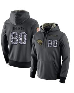 NFL Men's Jacksonville Jaguars #80 Julius Thomas Stitched Black Anthracite Salute to Service Player Performance Hoodie