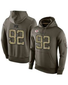 NFL Men's Kansas City Chiefs #92 Dontari Poe Stitched Green Olive Salute To Service KO Performance Hoodie