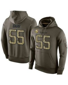 NFL Men's Minnesota Vikings #55 Anthony Barr Stitched Green Olive Salute To Service KO Performance Hoodie