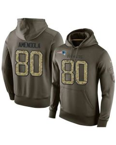 NFL Men's New England Patriots #80 Danny Amendola Stitched Green Olive Salute To Service KO Performance Hoodie