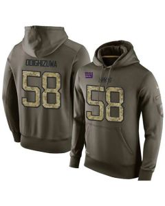 NFL Men's New York Giants #58 Owa Odighizuwa Stitched Green Olive Salute To Service KO Performance Hoodie