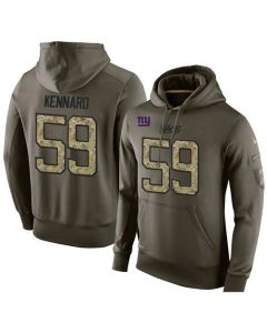 NFL Men's New York Giants #59 Devon Kennard Stitched Green Olive Salute To Service KO Performance Hoodie