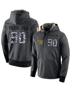 NFL Men's New York Giants #90 Jason Pierre-Paul Stitched Black Anthracite Salute to Service Player Performance Hoodie