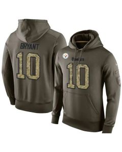 NFL Men's Pittsburgh Steelers #10 Martavis Bryant Stitched Green Olive Salute To Service KO Performance Hoodie