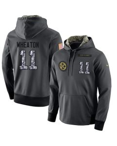 NFL Men's Pittsburgh Steelers #11 Markus Wheaton Stitched Black Anthracite Salute to Service Player Performance Hoodie