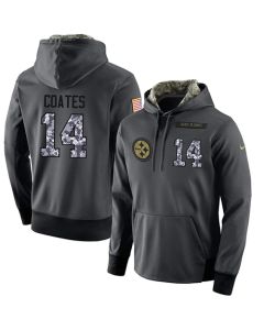 NFL Men's Pittsburgh Steelers #14 Sammie Coates Stitched Black Anthracite Salute to Service Player Performance Hoodie