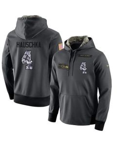 NFL Men's Seattle Seahawks #4 Steven Hauschka Stitched Black Anthracite Salute to Service Player Performance Hoodie