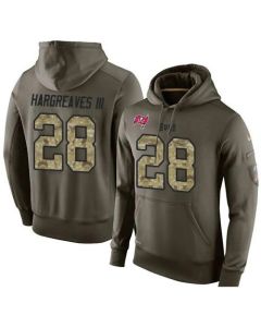 NFL Men's Tampa Bay Buccaneers #28 Vernon Hargreaves III Stitched Green Olive Salute To Service KO Performance Hoodie