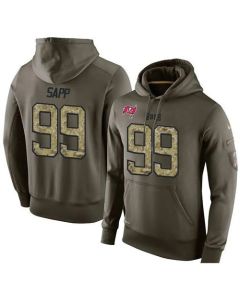 NFL Men's Tampa Bay Buccaneers #99 Warren Sapp Stitched Green Olive Salute To Service KO Performance Hoodie
