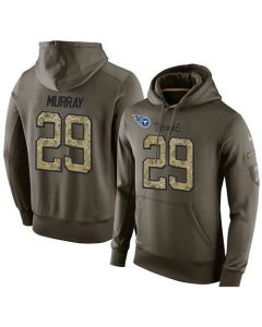 NFL Men's Tennessee Titans #29 DeMarco Murray Stitched Green Olive Salute To Service KO Performance Hoodie
