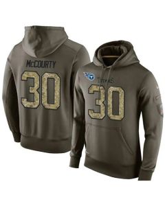 NFL Men's Tennessee Titans #30 Jason McCourty Stitched Green Olive Salute To Service KO Performance Hoodie
