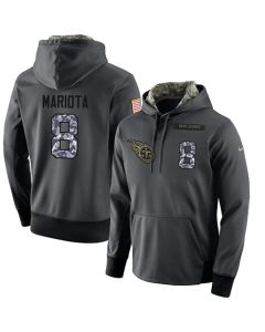 NFL Men's Tennessee Titans #8 Marcus Mariota Stitched Black Anthracite Salute to Service Player Performance Hoodie