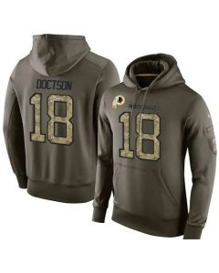 NFL Men's Washington Redskins #18 Josh Doctson Stitched Green Olive Salute To Service KO Performance Hoodie
