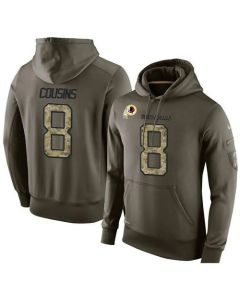 NFL Men's Washington Redskins #8 Kirk Cousins Stitched Green Olive Salute To Service KO Performance Hoodie