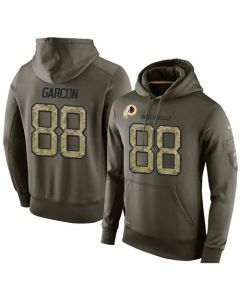 NFL Men's Washington Redskins #88 Pierre Garcon Stitched Green Olive Salute To Service KO Performance Hoodie
