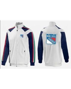 NHL New York Rangers Zip Jackets White-4