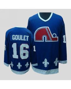 Nordiques #16 Michel Goulet Stitched CCM Throwback Blue NHL Jersey
