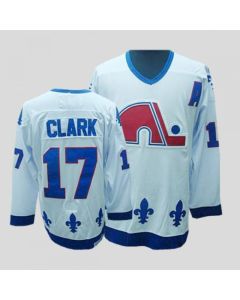 Nordiques #17 Wendel Clark Stitched CCM Throwback White NHL Jersey
