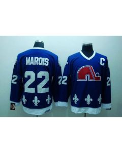 Nordiques #22 Mario Marois Stitched CCM Throwback Blue NHL Jersey