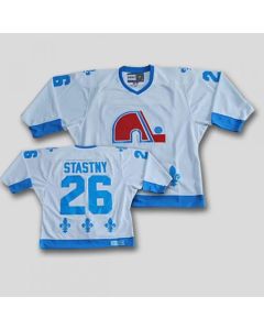 Nordiques #26 Peter Stastny Stitched CCM Throwback White NHL Jersey