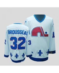 Nordiques #32 Paul Brousseau Stitched CCM Throwback White NHL Jersey