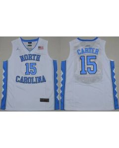 North Carolina #15 Vince Carter White Stitched NCAA Jersey