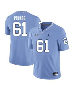 North Carolina #61 Diego Pounds Blue Stitched NCAA Jersey