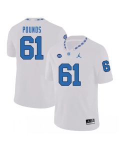North Carolina #61 Diego Pounds White Stitched NCAA Jersey