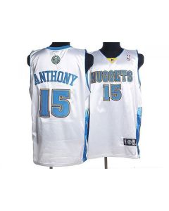 Nuggets #15 Carmelo Anthony Stitched White NBA Jersey