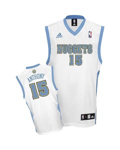 Nuggets #15 Carmelo Anthony Stitched White Youth NBA Jersey
