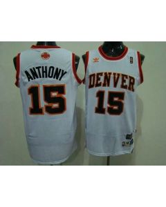Nuggets #15 Carmelo Anthony White Swingman Throwback Stitched NBA Jersey