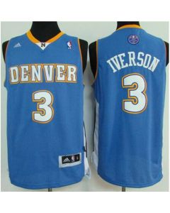 Nuggets #3 Allen Iverson Light Blue Stitched NBA Jersey