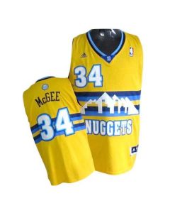 Nuggets #34 JaVale McGee Yellow Alternate Stitched NBA Jersey