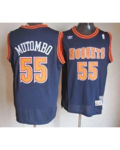 Nuggets #55 Dikembe Mutombo Dark Blue Swingman Throwback Stitched NBA Jersey