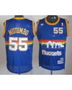 Nuggets #55 Dikembe Mutombo Light Blue Throwback Stitched NBA Jersey