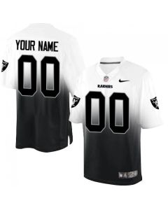 Oakland Raiders Customized Black/White Men's Stitched Elite Fadeaway Fashion NFL Jersey