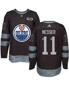 Oilers #11 Mark Messier Black 1917-2017 100th Anniversary Stitched NHL Jersey