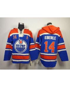 Oilers #14 Jordan Eberle Light Blue Sawyer Hooded Sweatshirt Stitched NHL Jersey